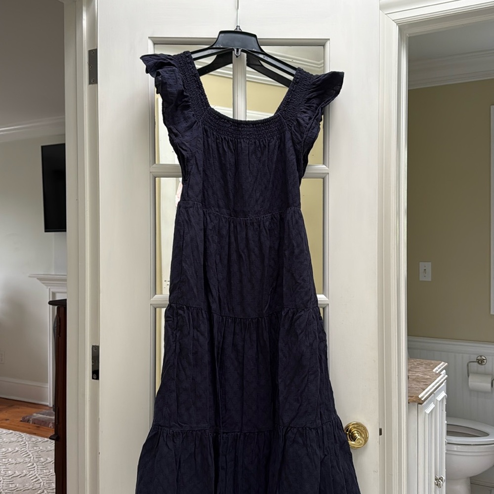Navy maxi dress from Madewell.